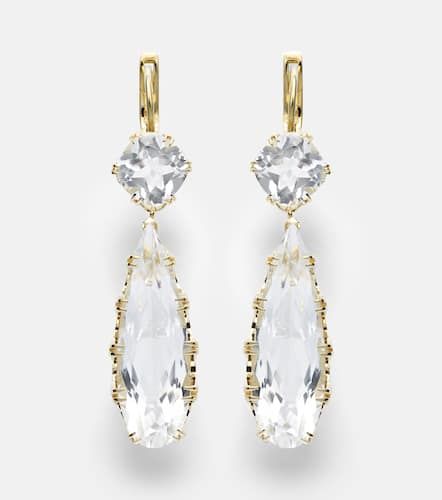 Kt earrings with white topaz - Ileana Makri - Modalova