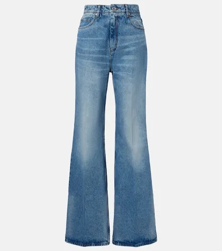 Faded high-rise flared jeans - Ami Paris - Modalova