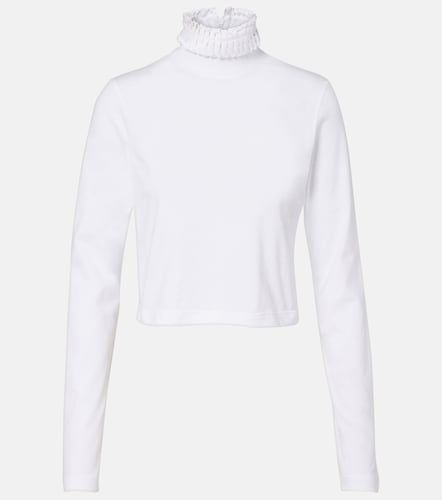Alaïa Top de cuello alto cropped de jersey de algodón - Alaia - Modalova