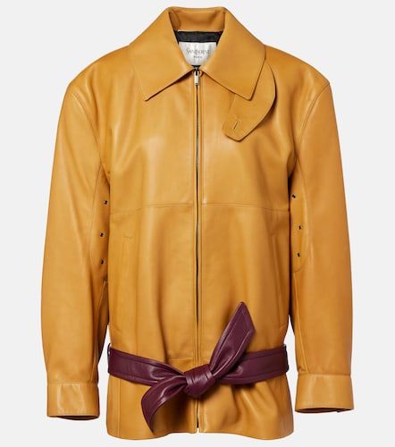 Giacca in pelle con cintura - Saint Laurent - Modalova