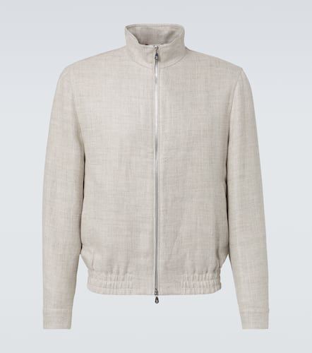 Linen, wool and silk bomber jacket - Brunello Cucinelli - Modalova