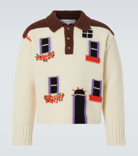 Intarsia wool polo sweater - JW Anderson - Modalova