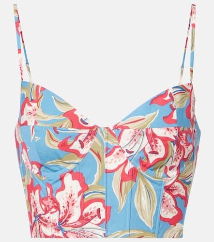 Floral cropped cotton bustier top - Polo Ralph Lauren - Modalova