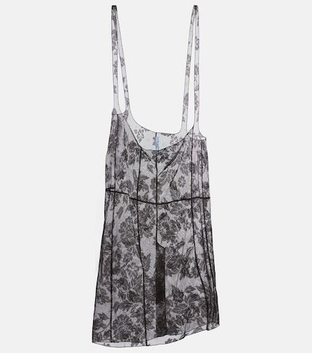 Falda midi de algodón con encaje floral - Prada - Modalova