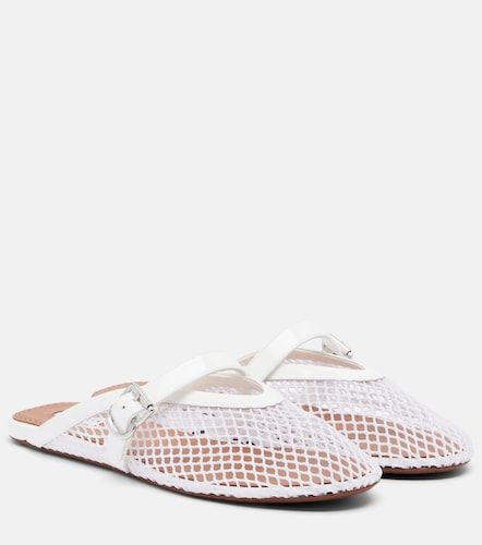 Fishnet leather-trimmed slip-on mules - Alaia - Modalova