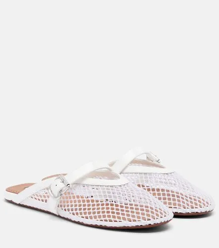 Fishnet leather-trimmed slip-on mules - Alaia - Modalova