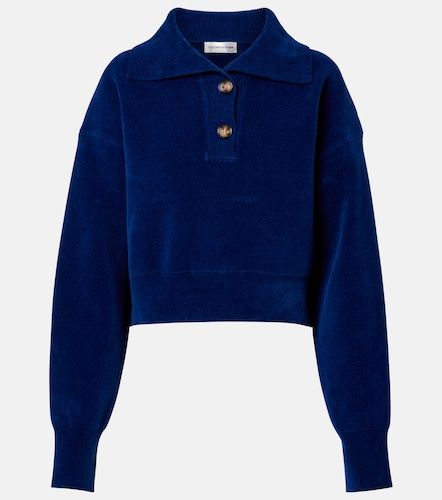 Sudadera cropped de terciopelo - Victoria Beckham - Modalova