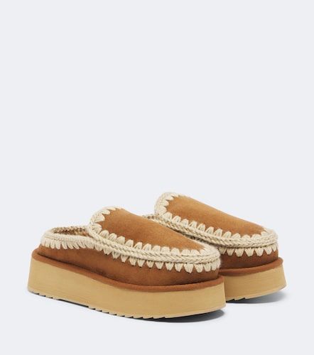 Clogs aus Veloursleder mit Shearling - Mou - Modalova