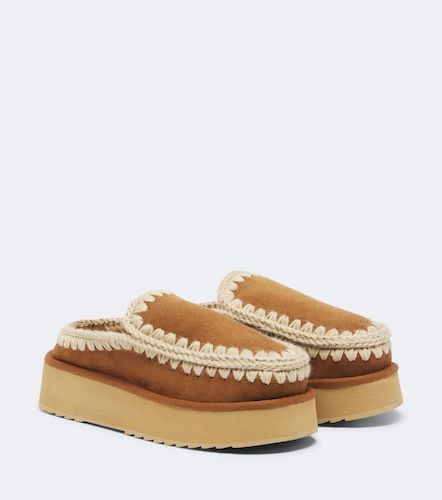 Clogs aus Veloursleder mit Shearling - Mou - Modalova