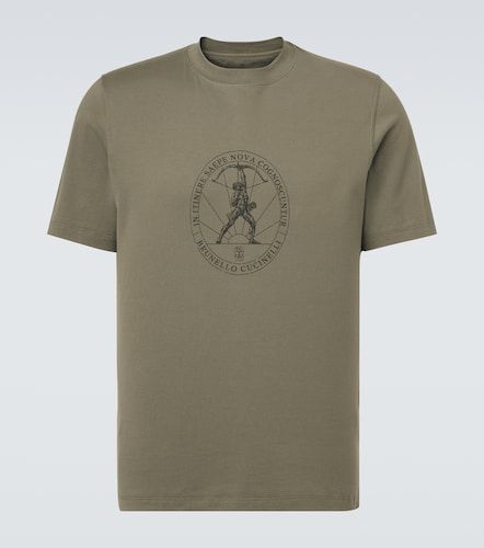 Camiseta de jersey de algodón estampada - Brunello Cucinelli - Modalova