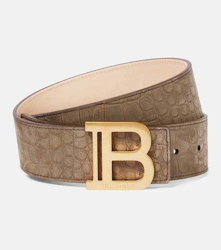 B-Belt croc-effect leather belt - Balmain - Modalova