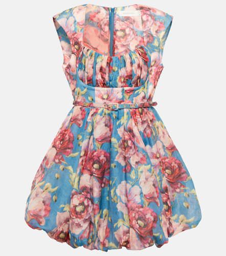 Floral silk and linen dress - Zimmermann - Modalova