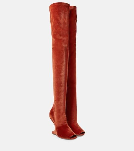 Cantilever velvet over-the-knee boots - Rick Owens - Modalova