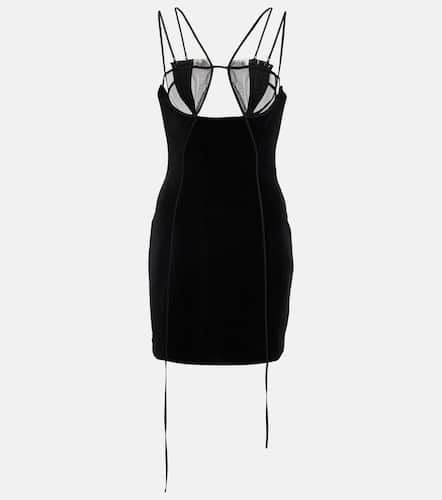 Cutout velvet and mesh minidress - Nensi Dojaka - Modalova