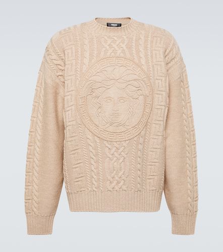 Medusa embroidered virgin wool sweater - Versace - Modalova