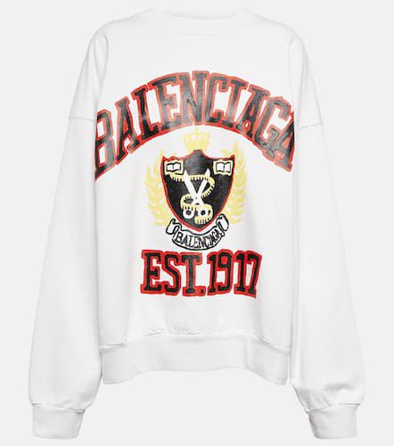 College logo cotton sweatshirt - Balenciaga - Modalova