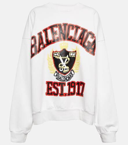 College logo cotton sweatshirt - Balenciaga - Modalova