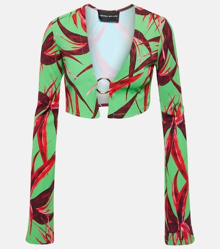 Printed cropped cardigan - Louisa Ballou - Modalova