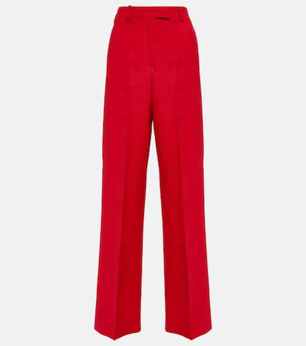 High-rise straight-leg silk crÃªpe pants - Valentino - Modalova