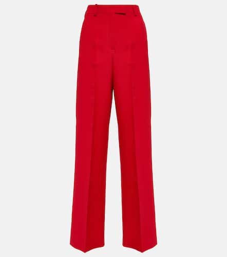 High-rise straight-leg silk crÃªpe pants - Valentino - Modalova