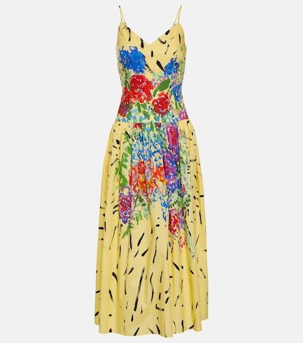 Vestido midi de algodón floral - Christopher Kane - Modalova