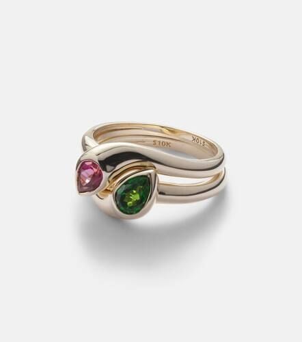 Perfect Pair 10kt ring with chrome diopside and pink topaz - Stone and Strand - Modalova