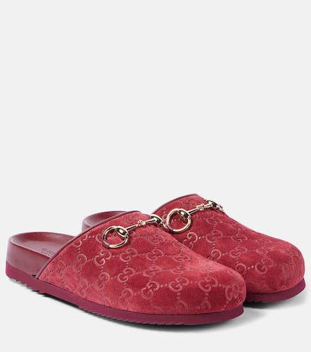 Gucci Slippers Horsebit in suede GG - Gucci - Modalova