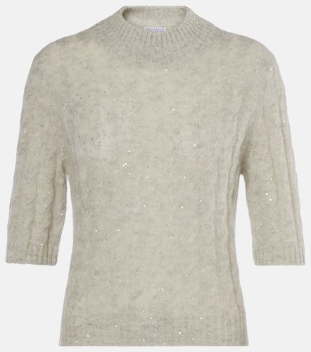 Pullover a trecce con paillettes - Brunello Cucinelli - Modalova