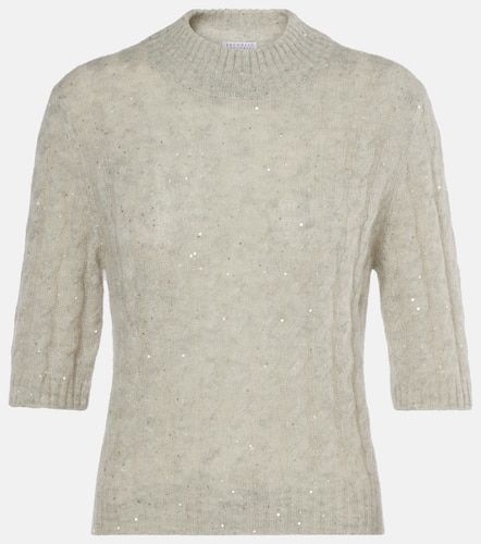 Sequined cable-knit sweater - Brunello Cucinelli - Modalova