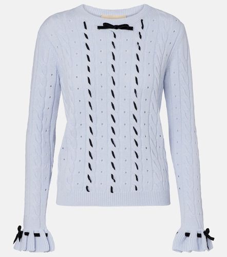 Pullover in lana vergine a trecce con fiocco - Valentino - Modalova