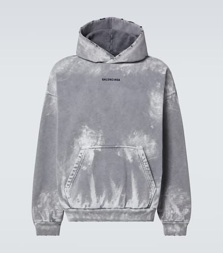 Distressed cotton jersey hoodie - Balenciaga - Modalova