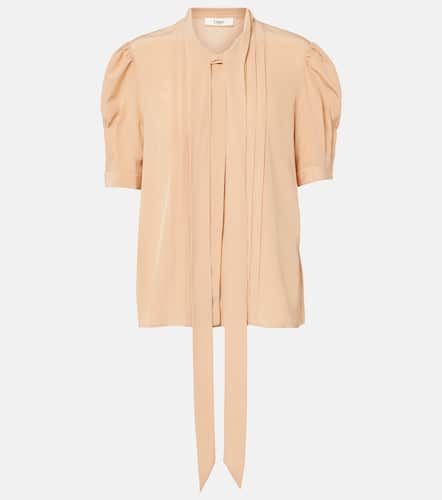 Chloé Blusa in seta crêpe de chine con fiocco - Chloe - Modalova