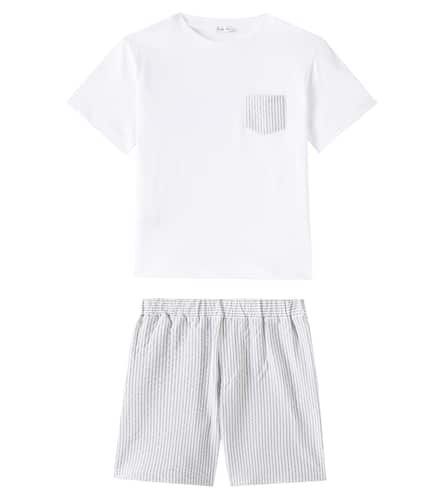 Striped cotton T-shirt and Bermuda shorts set - Il Gufo - Modalova