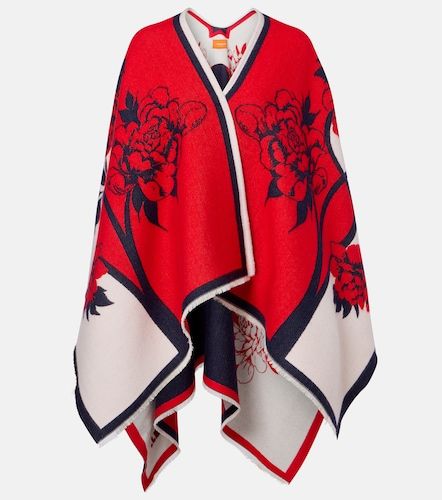 Soul floral wool and silk poncho - La DoubleJ - Modalova
