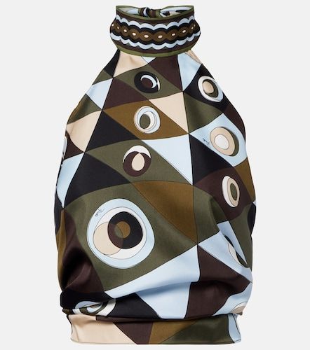 Top Occhi de sarga de seda con cuello halter - Pucci - Modalova