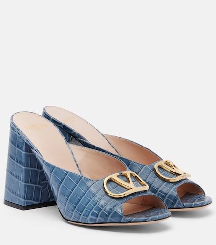 VLogo croc-effect leather mules - Valentino Garavani - Modalova