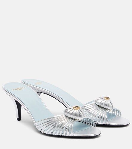 Cour Royal metallic leather mules - Valentino Garavani - Modalova