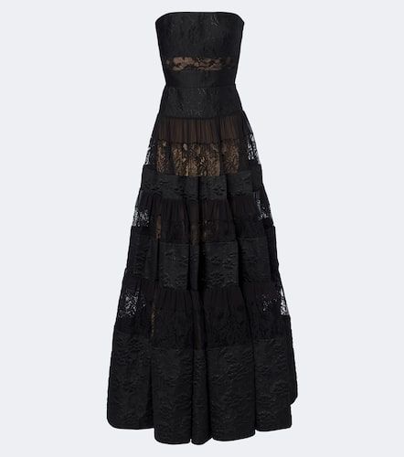 Robe aus Jacquard mit Spitze - Elie Saab - Modalova