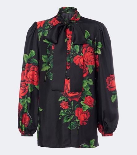 Schluppenbluse aus Seidensatin - Dolce&Gabbana - Modalova