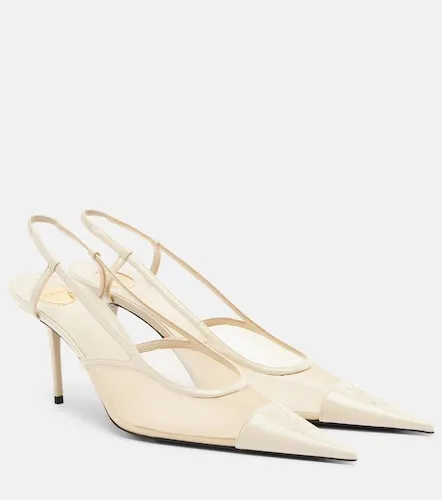 Renee mesh and leather slingback pumps - Saint Laurent - Modalova
