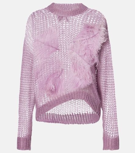 Pullover in misto mohair con piume - The Attico - Modalova