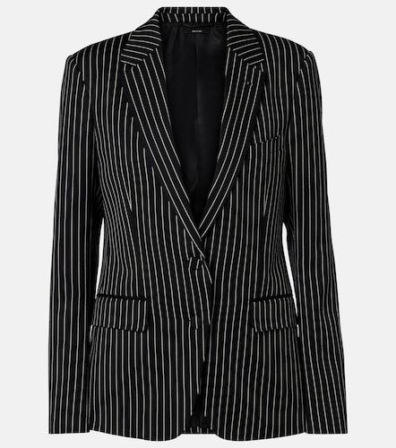 Blazer in lana e cotone gessato - Tom Ford - Modalova