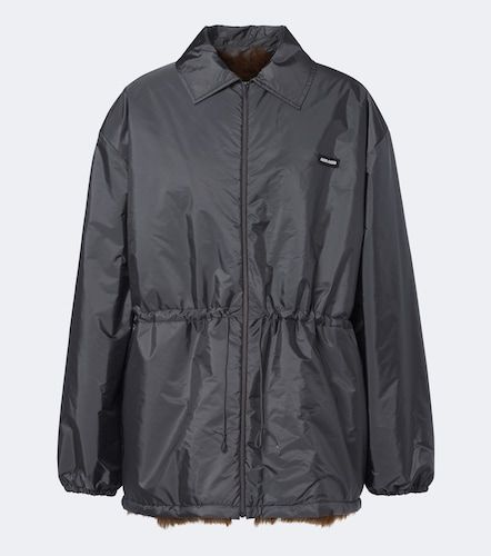 Shearling-lined blouson jacket - Miu Miu - Modalova