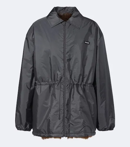 Shearling-lined blouson jacket - Miu Miu - Modalova
