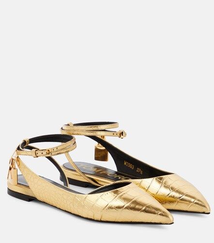 Bailarinas Padlock de piel grabada - Tom Ford - Modalova