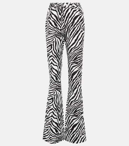 Zebra-print high-rise flared pants - Alessandra Rich - Modalova