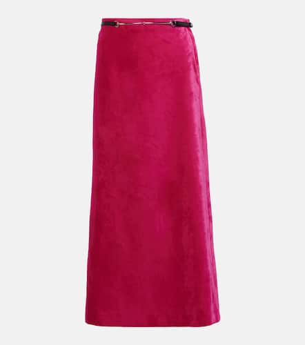 Gucci Horsebit velvet midi skirt - Gucci - Modalova