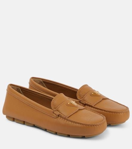 Prada Logo leather moccasins - Prada - Modalova