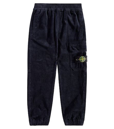 Cotton-blend corduroy tapered pants - Stone Island Junior - Modalova