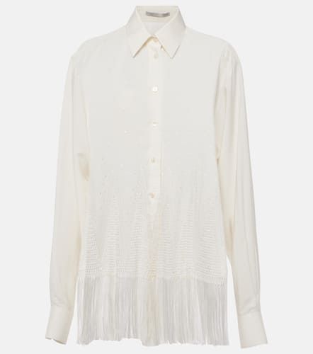 Camisa con detalle calado y flecos - Stella McCartney - Modalova